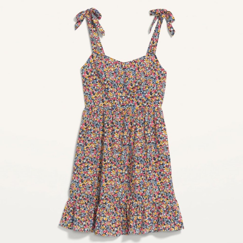 Old Navy Tie-Shoulder Fit & Flare Floral Cami Mini Dress